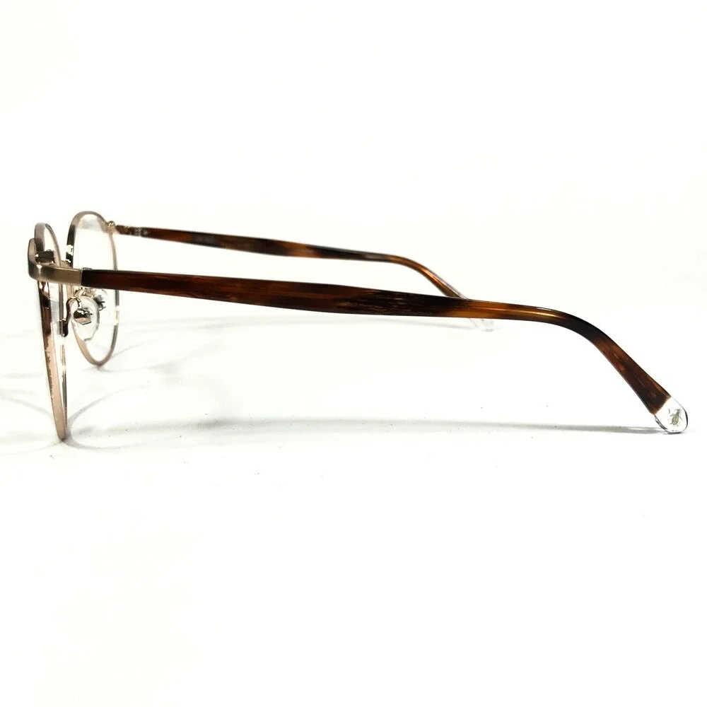 Penguin Eyeglasses Frames THE MOE YG Brown Gold Round Full Wire Rim 52-17-140